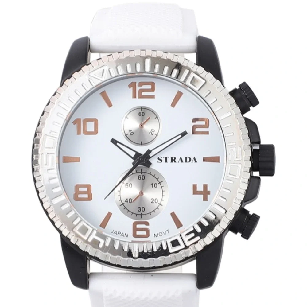 Watch with White Silicone Strap
